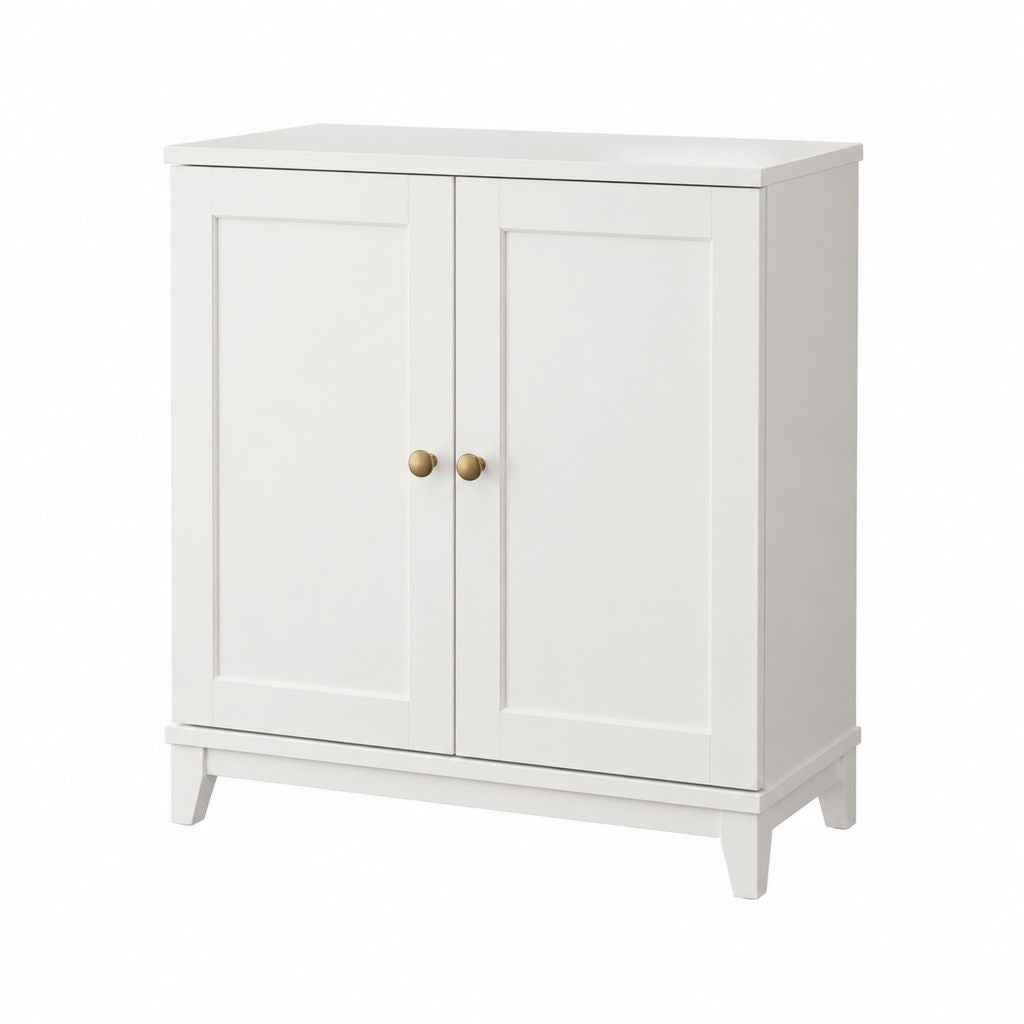 Buffet 2 portes blanc en MDF rectangulaire 80 x 40 x 90 cm