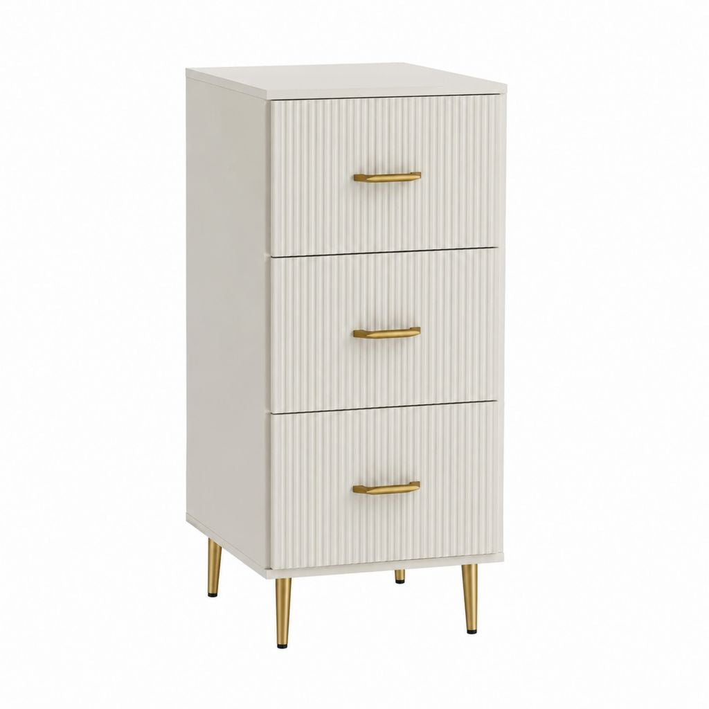 Buffet à 3 tiroirs blanc en MDF rectangulaire 45 x 40 x 100 cm